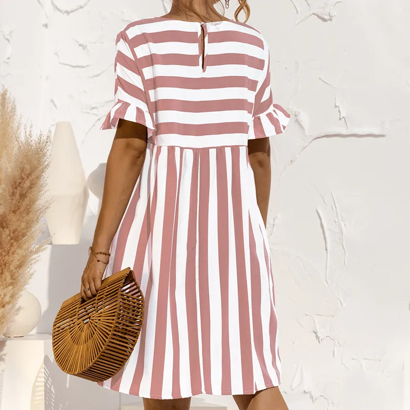 Ruffled Striped Dress