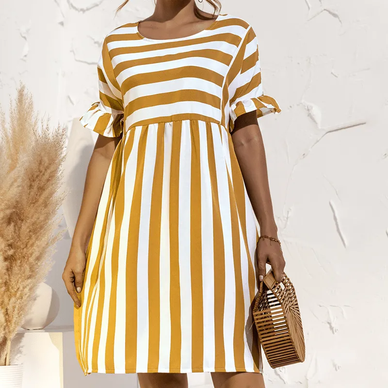 Ruffled Striped Dress