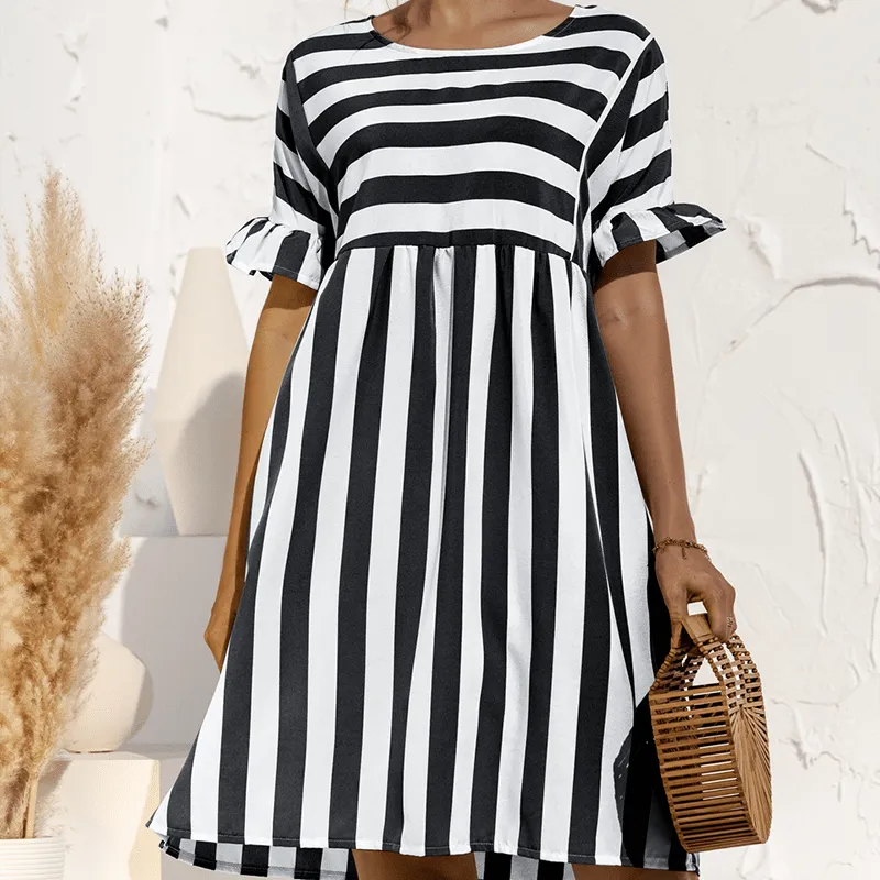 Ruffled Striped Dress