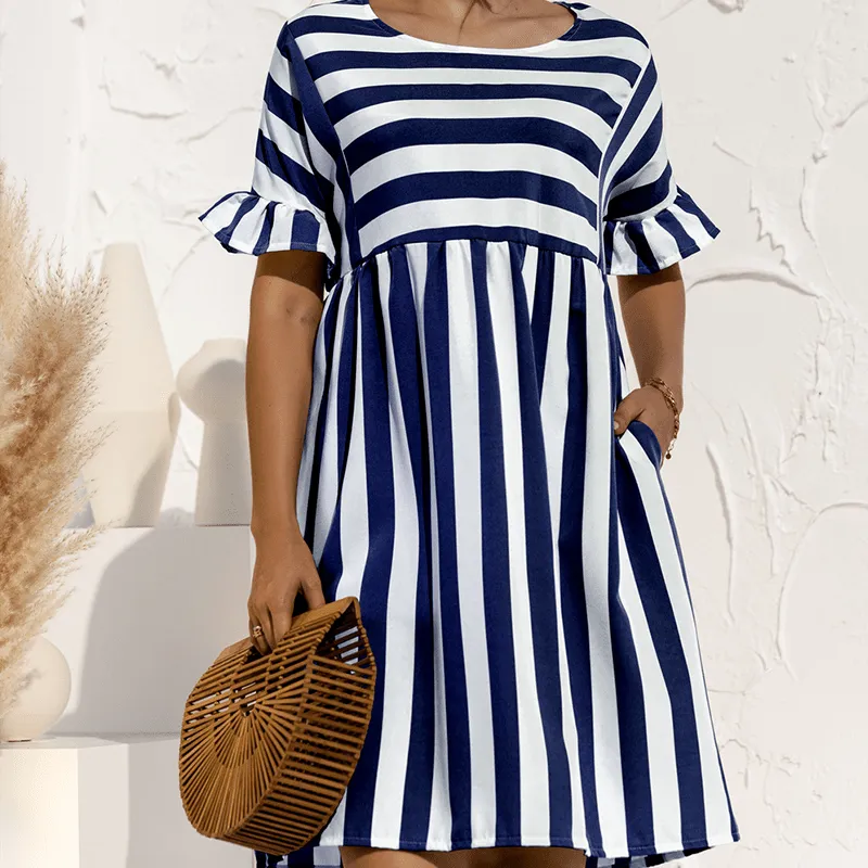 Ruffled Striped Dress