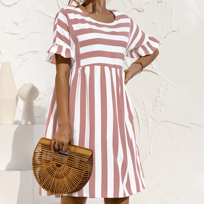 Ruffled Striped Dress