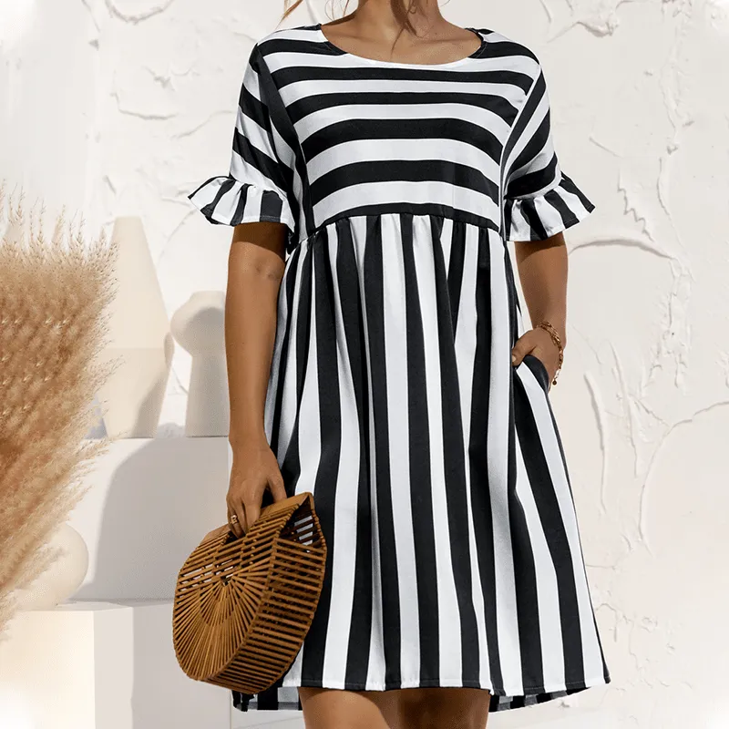 Ruffled Striped Dress