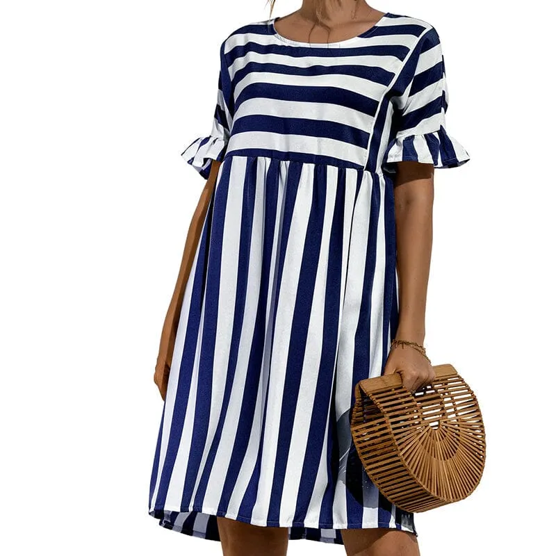 Ruffled Striped Dress