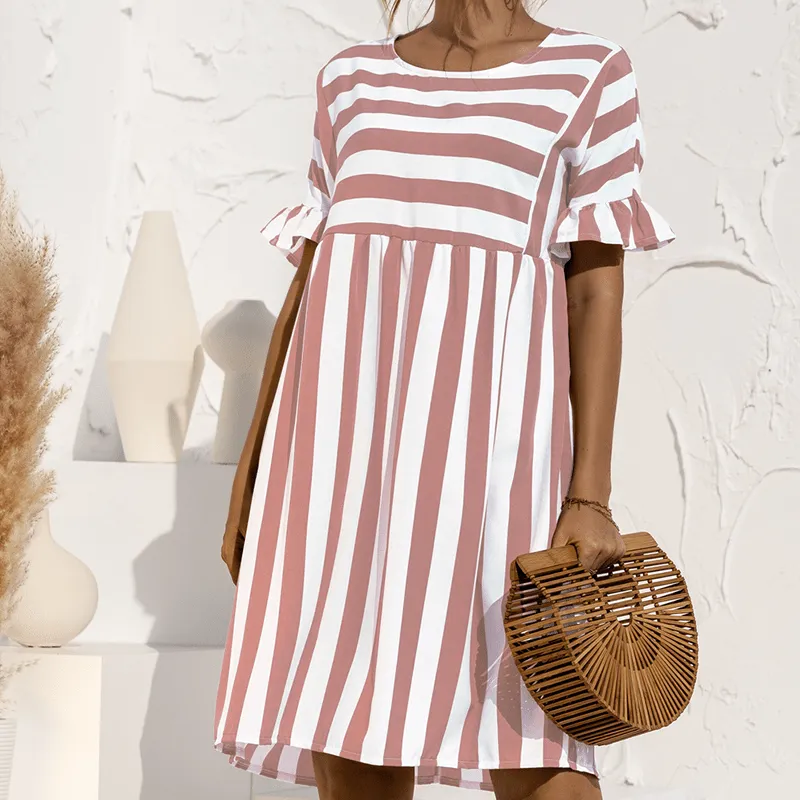 Ruffled Striped Dress