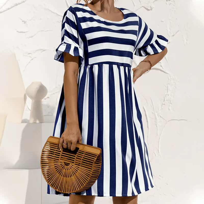 Ruffled Striped Dress