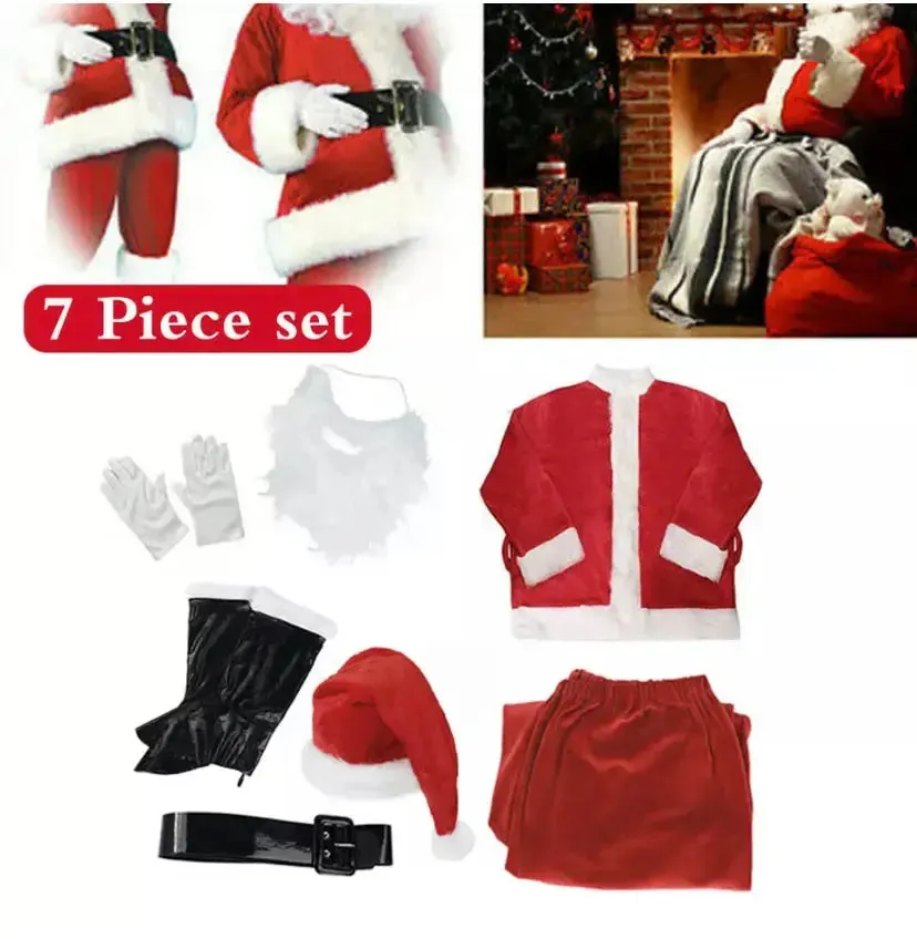 Santa Claus Suit Costume Party 7 pcs