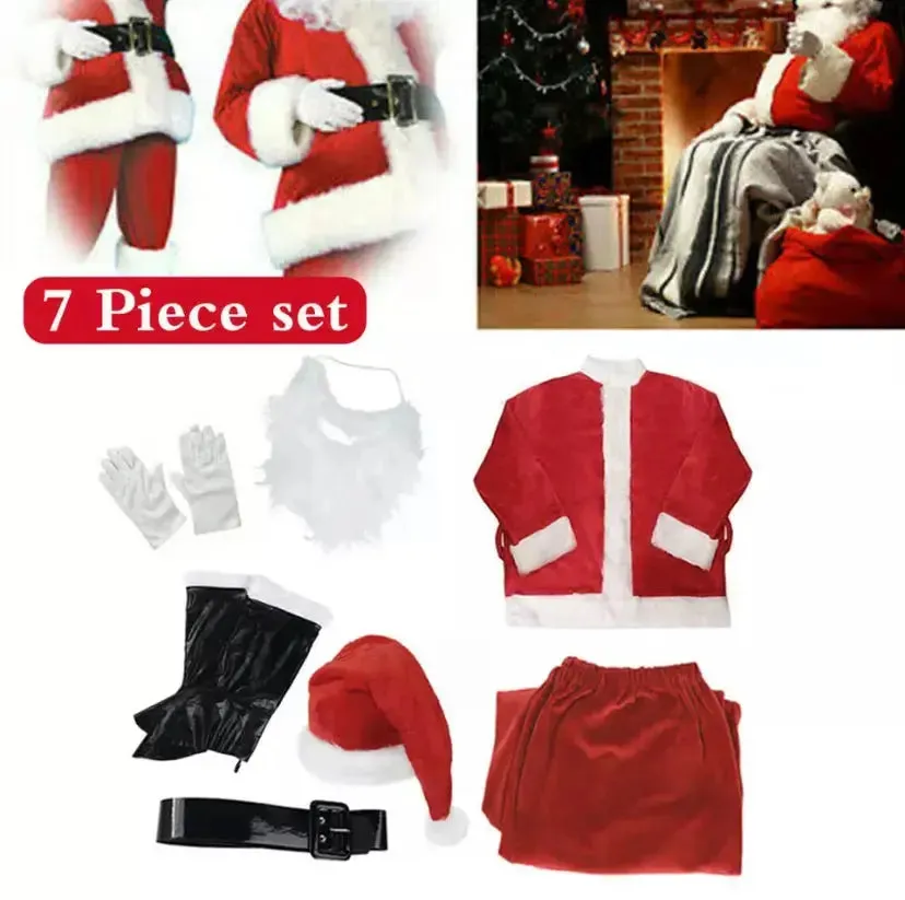 Santa Claus Suit Costume Party 7 pcs