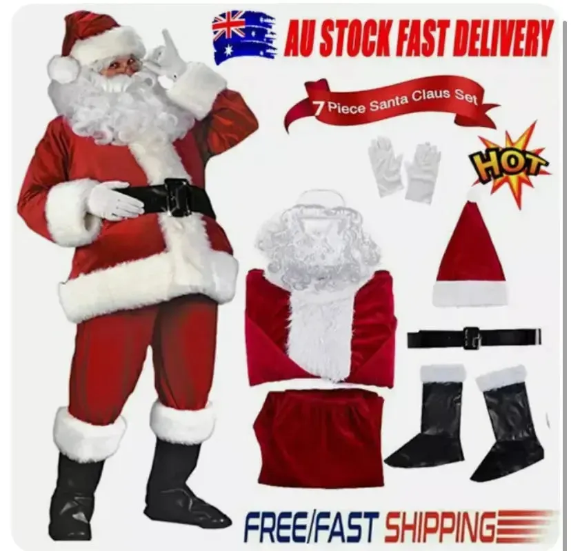 Santa Claus Suit Costume Party 7 pcs