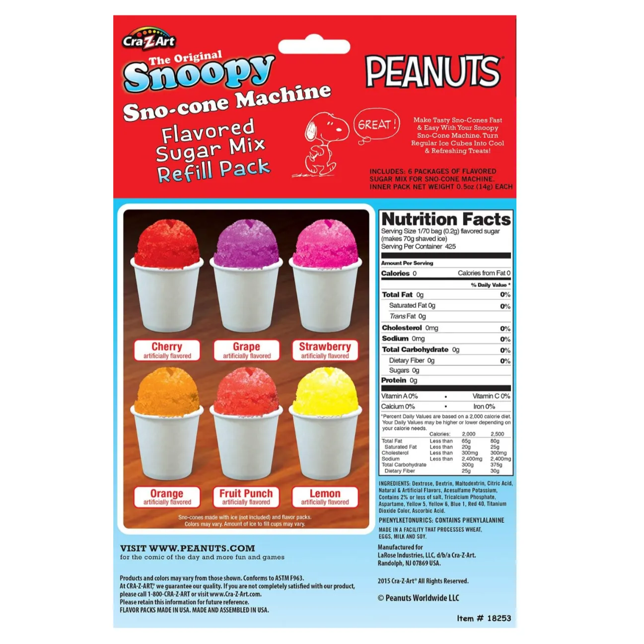 Snoopy Sno-Cone Refills