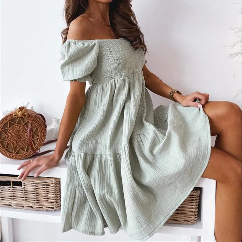 Summer Open-back Off-shoulder Long Dress