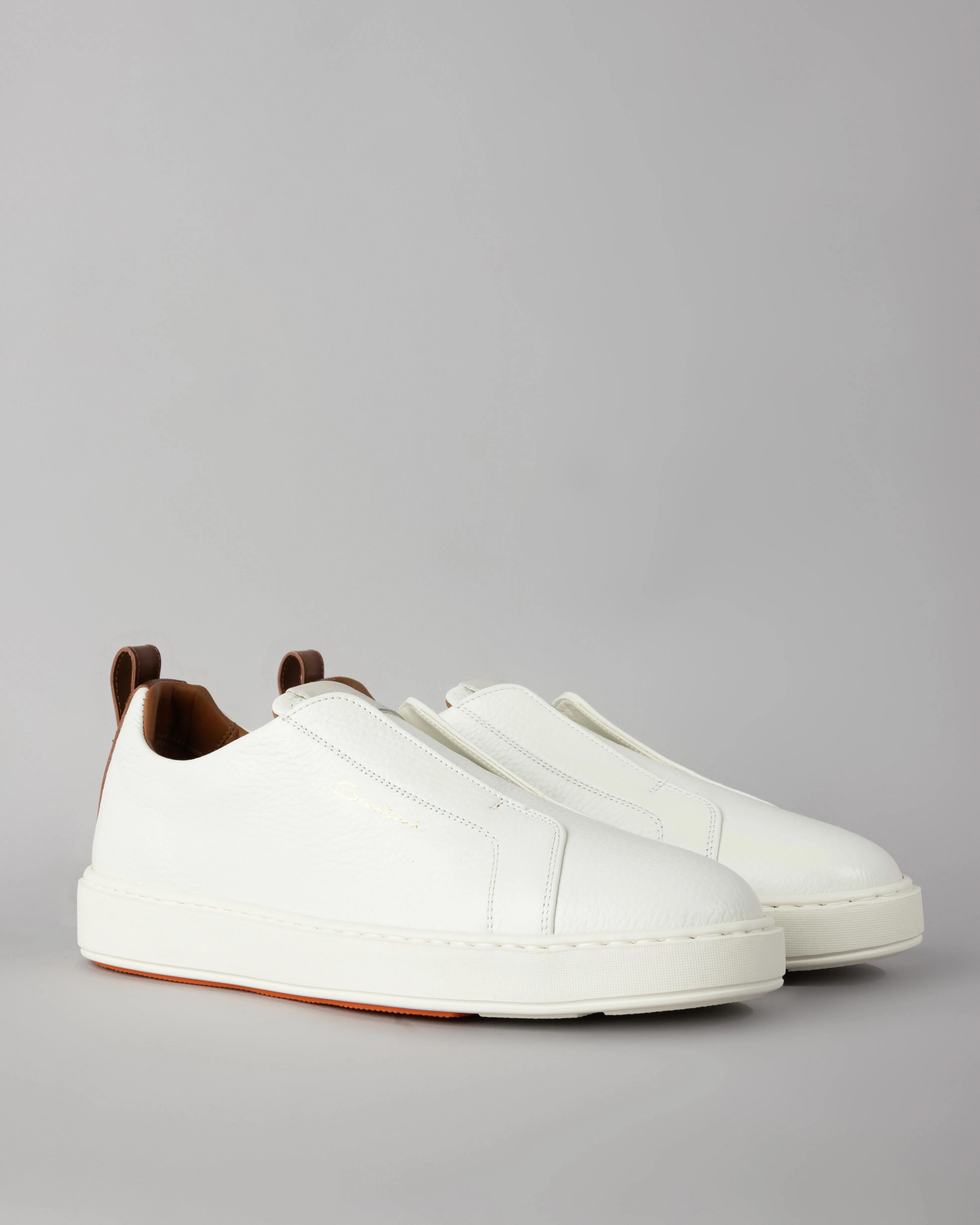 Tumbled Leather Slip-On Sneaker