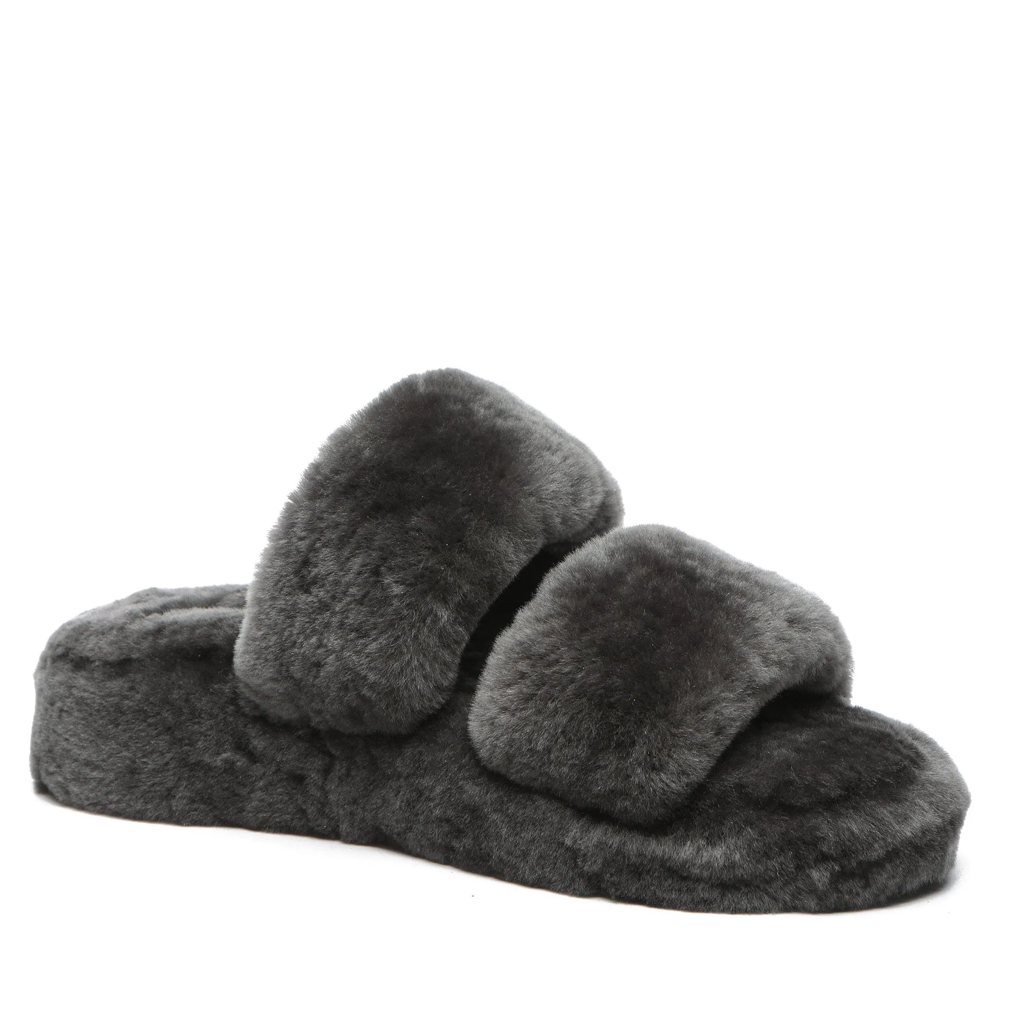 UGG Jamella Fluffy Platform Slides