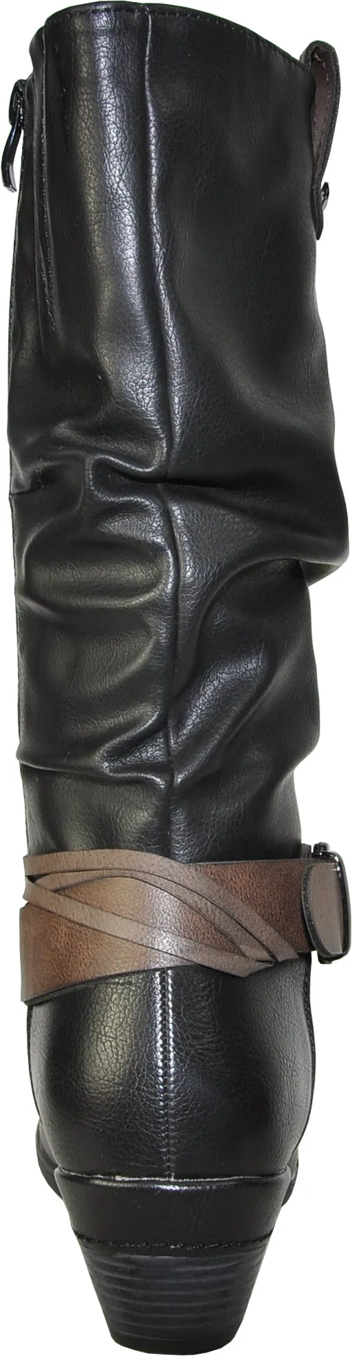 VANGELO Women Boot HF8421 Knee High Dress Boot Black