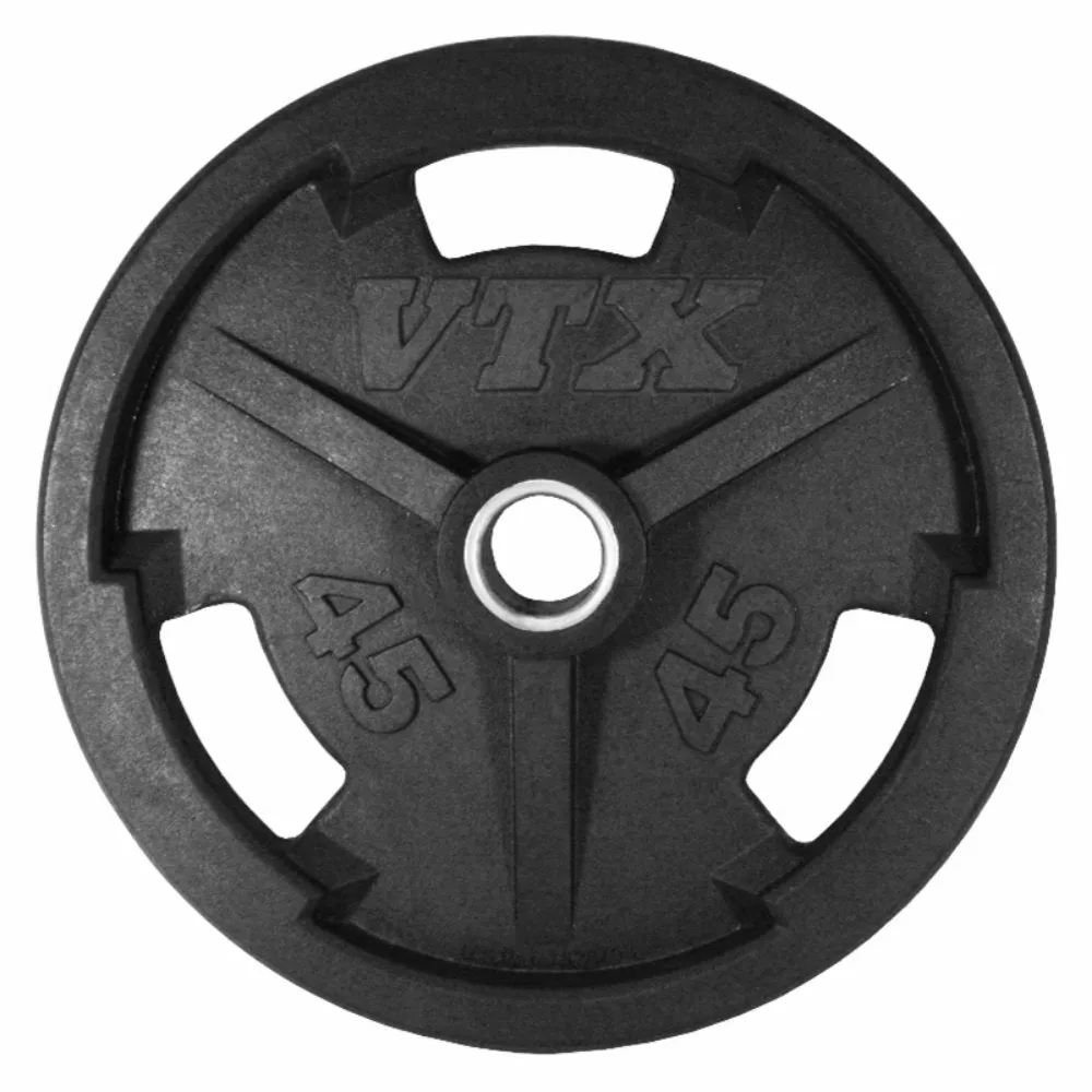 VTX Olympic 300 lb Rubber Grip Plate Barbell Set