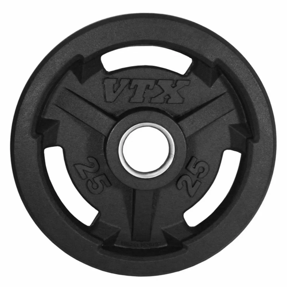 VTX Olympic 300 lb Rubber Grip Plate Barbell Set